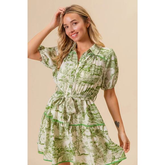 BiBi Woven Printed Tiered Dress - Picture 4 of 16